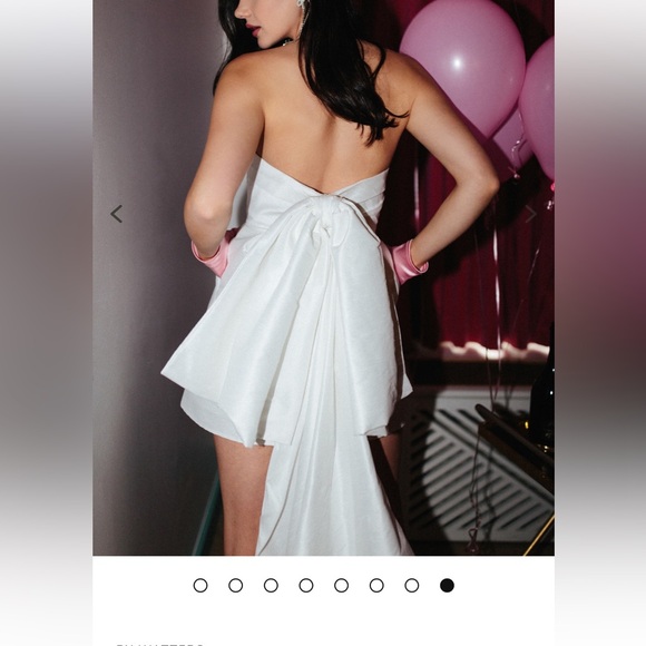 By Watters Strapless White Mini Dress - Bow is removable - Picture 6 of 10